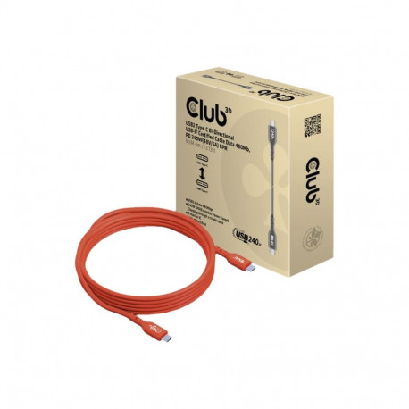 CLUB 3D USB2 Type-C Bi-Directional USB-IF Certified Cable Data 480Mb PD 240W 48V/5A EPR M/M 4m/13.13