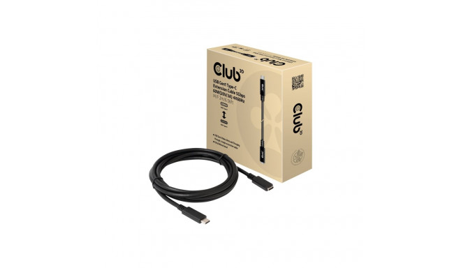 CLUB 3D USB Gen1 Type C pikenduskaabel 5GBPS 60W20V/3A 4K60HZ M/F 2M/6.56FT