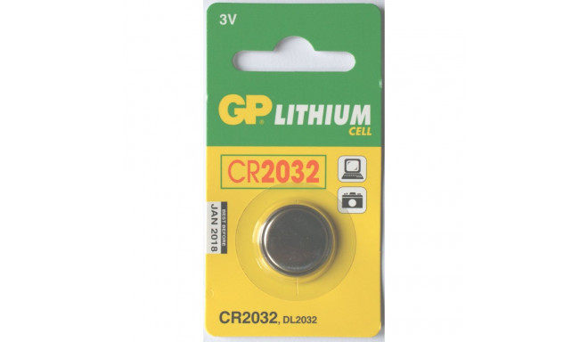 Liitiumpatarei 3V 20 x 3,2mm CR2032 GP