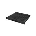 Adjustable shelf 19´´,1U, 450mm, 4-point mounting RAL 9005 black