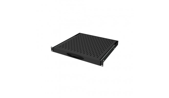 Liugriiul 19´´ rööpavahe 250-600mm plaat 450mm max 80kg 1U must