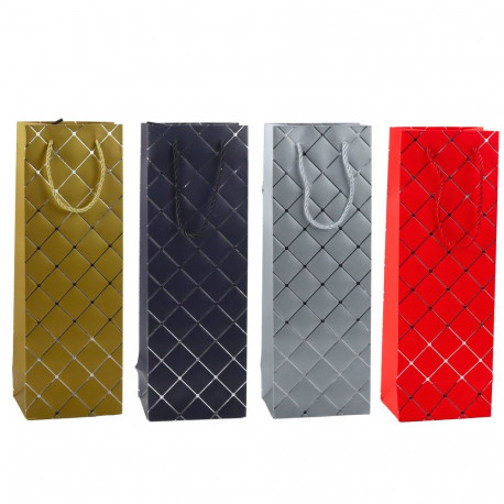 torba kingituseks veinipudelile paberist hõbedaste elementidega 35 x 12 x 9 cm