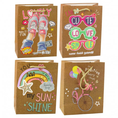 paberist kinkekott värviliste motiividega 23 x 18 x 10,5 cm