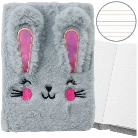 värviline A5 jänesega karvane märkmik