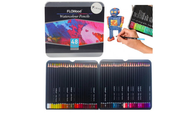 akomplekt akvarellkunstikriite 48 värvi