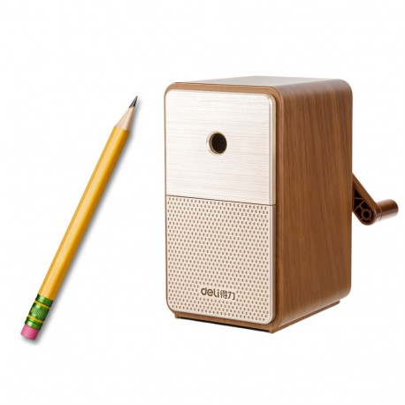 Strugaczka Na Korbkę Z Pojemnikiem Regulacja Ostrza Brązowa