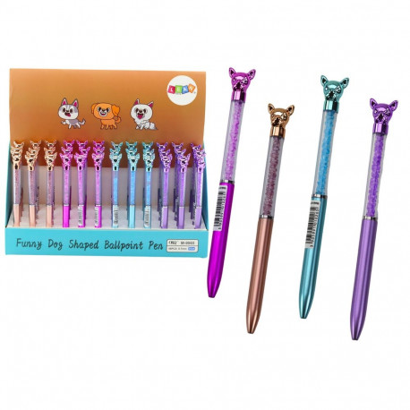 Długopis Z Pieskiem Diamenciki Niebieski Wkład 0.7mm Mix