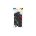 98-072# pr-370wsp 3-pesaga maandusega pikendusjuhe + lüliti 2m must 3x1,5mm