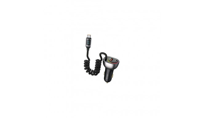 Usams US-CC192 60W + USB Type-C Spring Cable 30W Black