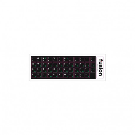 Fusion Accessories "Laminated Stickers RU / ENG" Black/Green