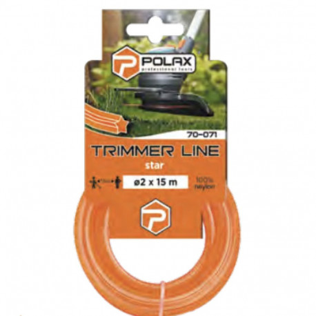 Trimmera aukla, neilona 2mm x 15m, zvaigznīte, Polax