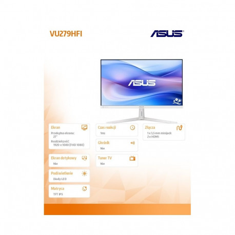 Monitor VU279HFI-W 27" IPS 100Hz HDMIx2, valge