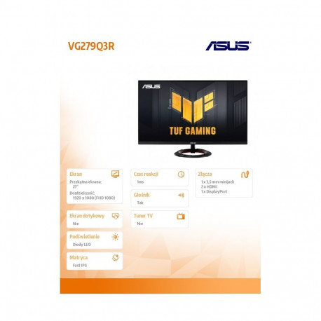 27-tolline monitor VG279Q3R FHD IPS 180Hz DP HDMIx2