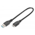 Digitus kaabel USB-A - microUSB-B M/M 0,25m, must