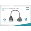 Digitus kaabel USB-A - microUSB-B M/M 0,25m, must