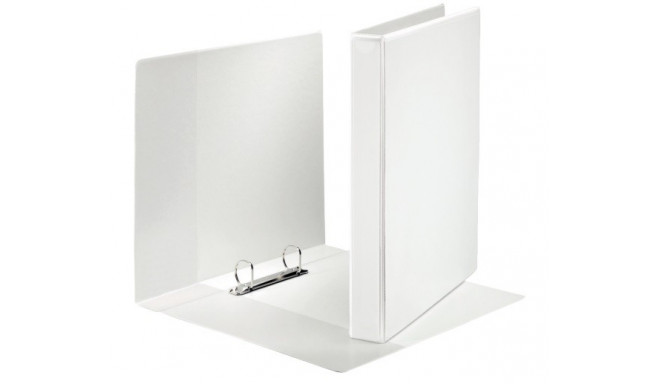 Rõngaskaaned A4 25mm/2D rõngast, selg 42mm, valge, ees-ja tagakaane taskuga