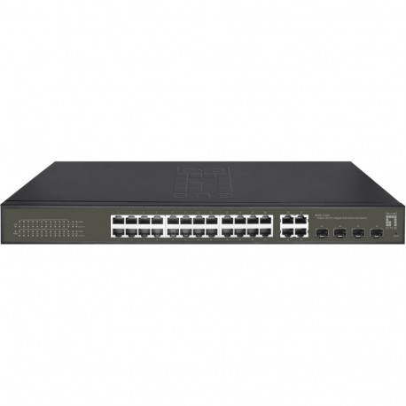 "Switch 24x GE GES-2128P 4xGSFP 19"" 380W 24xPoE+"