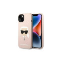 Karl Lagerfeld kaitseümbris iPhone 14 6.1" Silicone Karl`s Head, heleroosa (KLHMP14SSLKHLP)