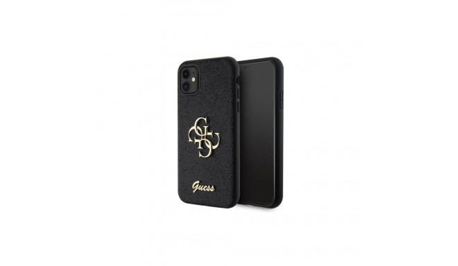 Guess GUHCN61HG4SGK case for iPhone 11 / Xr - black Glitter Script Big 4G