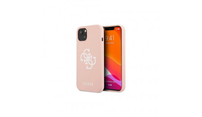 Guess GUHCP13SLS4GWPI iPhone 13 mini 5.4" pink/pink hard case Silicone 4G Logo