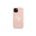 Guess GUHCP13SLS4GWPI iPhone 13 mini 5.4" pink/pink hard case Silicone 4G Logo