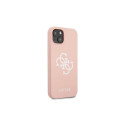 Guess GUHCP13SLS4GWPI iPhone 13 mini 5.4" pink/pink hard case Silicone 4G Logo