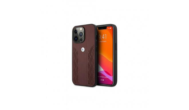Etui BMW BMHCP13LRSPPR iPhone 13 Pro/13 6,1" czerwony/red hardcase Leather Curve Perforate