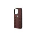 Etui BMW BMHCP13LRSPPR iPhone 13 Pro/13 6,1" czerwony/red hardcase Leather Curve Perforate