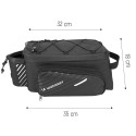 Wozinsky Bicycle Bike Pannier Bag Rear Trunk Bag with Shoulder Strap 9L black (WBB22BK)