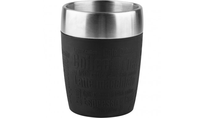 Emsa TRAVEL CUP thermal mug (black/stainless steel, 0.2 liters)