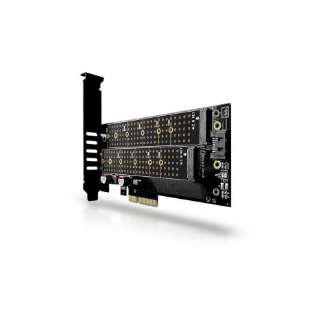 AXAGON PCEM2-D PCI-E 3.0 4x – kahe M.2 SSD (NVMe + SATA) kahepingeline kuni 110 mm SSD
