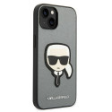 Karl Lagerfeld KLHCP14SSAPKHG iPhone 14/ 15 / 13 6.1" silver hardcase Saffiano Karl`s Head P