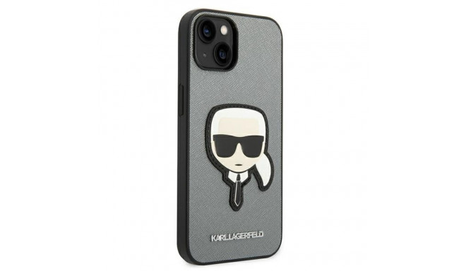 Karl Lagerfeld KLHCP14SSAPKHG iPhone 14/ 15 / 13 6.1" hõbedane kõvakorpus Saffiano Karl`s Head P