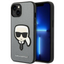 Karl Lagerfeld KLHCP14SSAPKHG iPhone 14/ 15 / 13 6.1" silver hardcase Saffiano Karl`s Head P