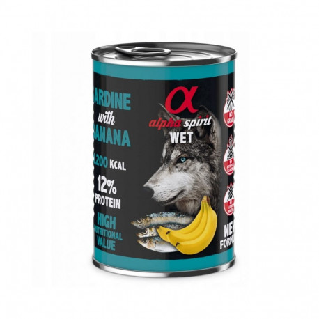 alpha spirit wet sardiin banaaniga - märg koeratoit - 400 g