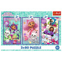 Puzzle 3x80 - Kolorowe dni Gabby Trefl 34882