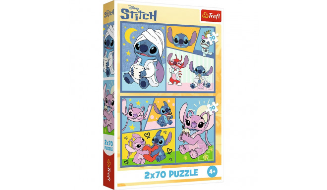 Puzzle - 2x70 - Ze Stitchem nie ma nudy - Disney Lilo and Stitch - Trefl 34444