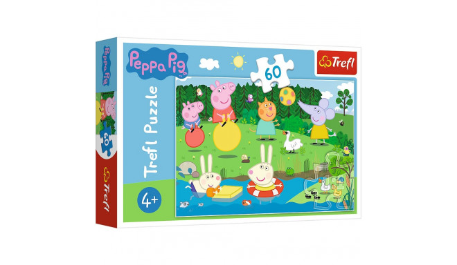 Puzzle - 60 - Wakacyjna zabawa - Świnka Peppa - Trefl 17326