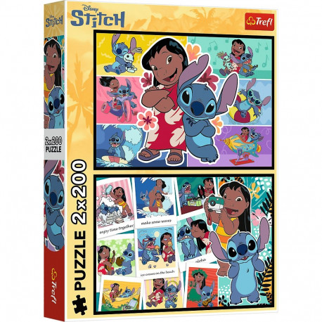 Puzzle - 2x200 - lõbus elu Stitchi - Disney Lilo ja Stitch - Trefl 13334