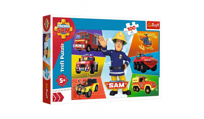 Puzzle - 100 - Pojazdy Strażaka Sama - Trefl 16354