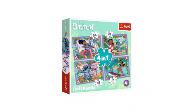 Puzzle - 4in1 (35, 48, 54, 70) - hull päev Lilo ja Stitch - Trefl 34633