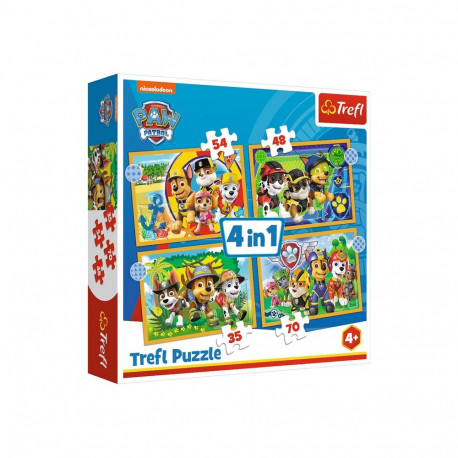 Puzzle - 4w1 (12, 15, 20, 24) - Wakacyjny Psi Patrol - Trefl 34395