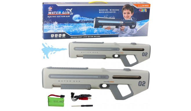 Elektryczny Automatyczny Karabin Pistolet Na Wodę Biało Szary 1000ml 61cm