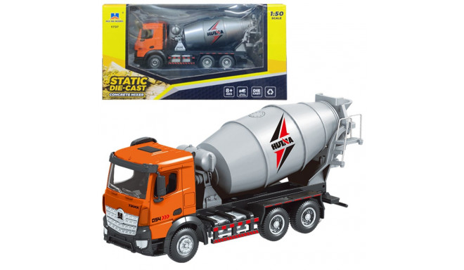 Betoniarka pojazd ehituslik metallist Huina oranž 1:50