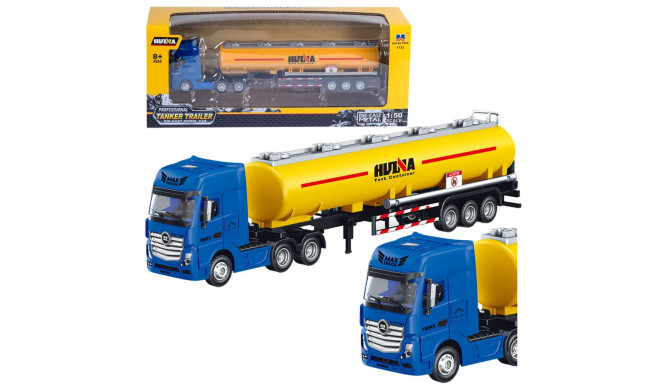 Ciężarówka Cysterna Metalowa Ruchome Elementy Żółta 1:50