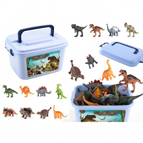 Dinosaurifiguuride komplekt 46-osaline pargi tarvikutega ja karpiga