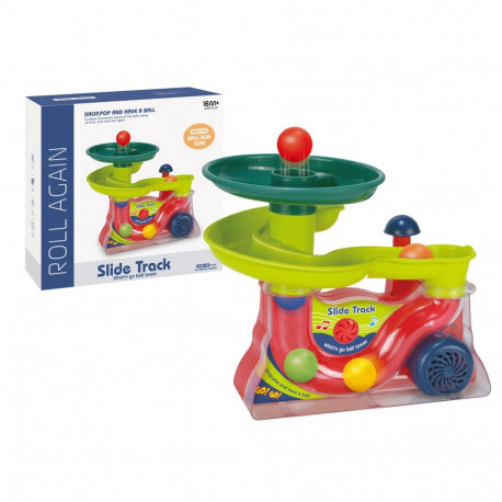 värviline helidega kuulide ja pallide liumägi