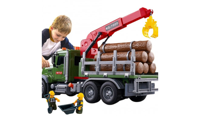 Ciężarówka Z Dźwigiem Transport Drewna Światła Dźwięki