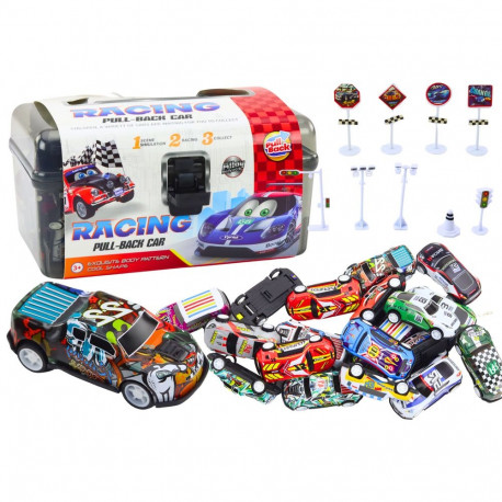 Zestaw Resoraków W Walizce 25szt Znaki Drogowe Samochody