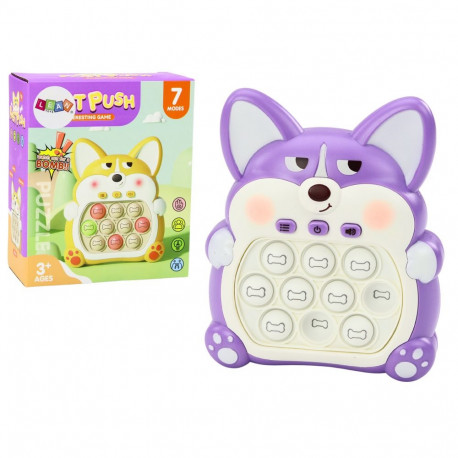 Sensoorne Pop-It rebase kujuline mängukonsool 7 mängurežiimiga, lilla